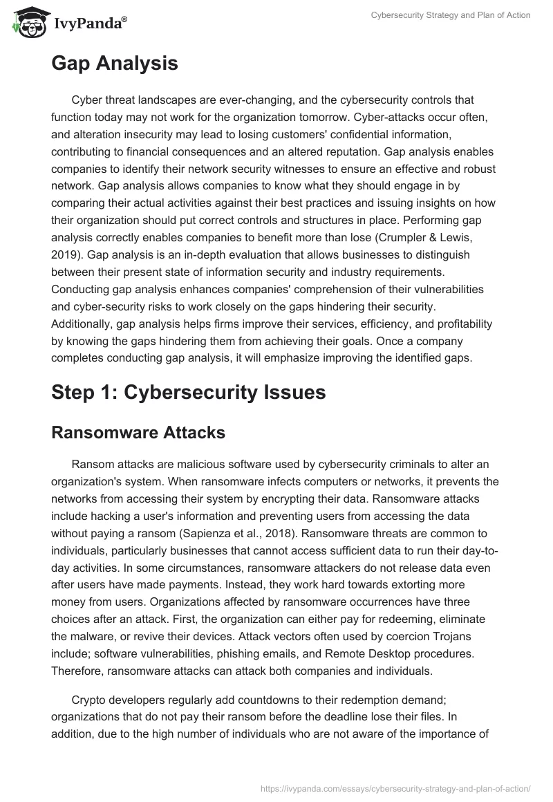 Cybersecurity Strategy and Plan of Action. Page 3
