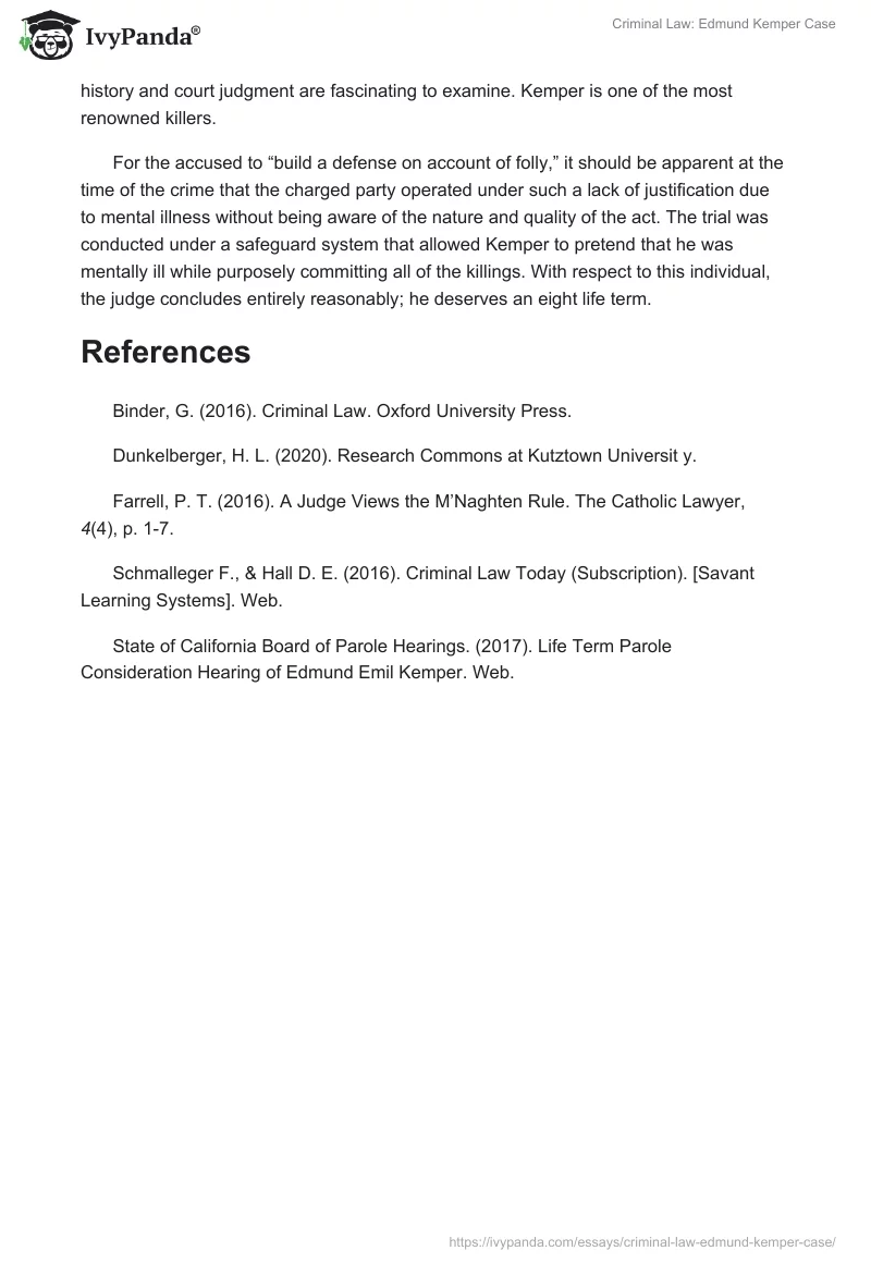 Criminal Law: Edmund Kemper Case. Page 5