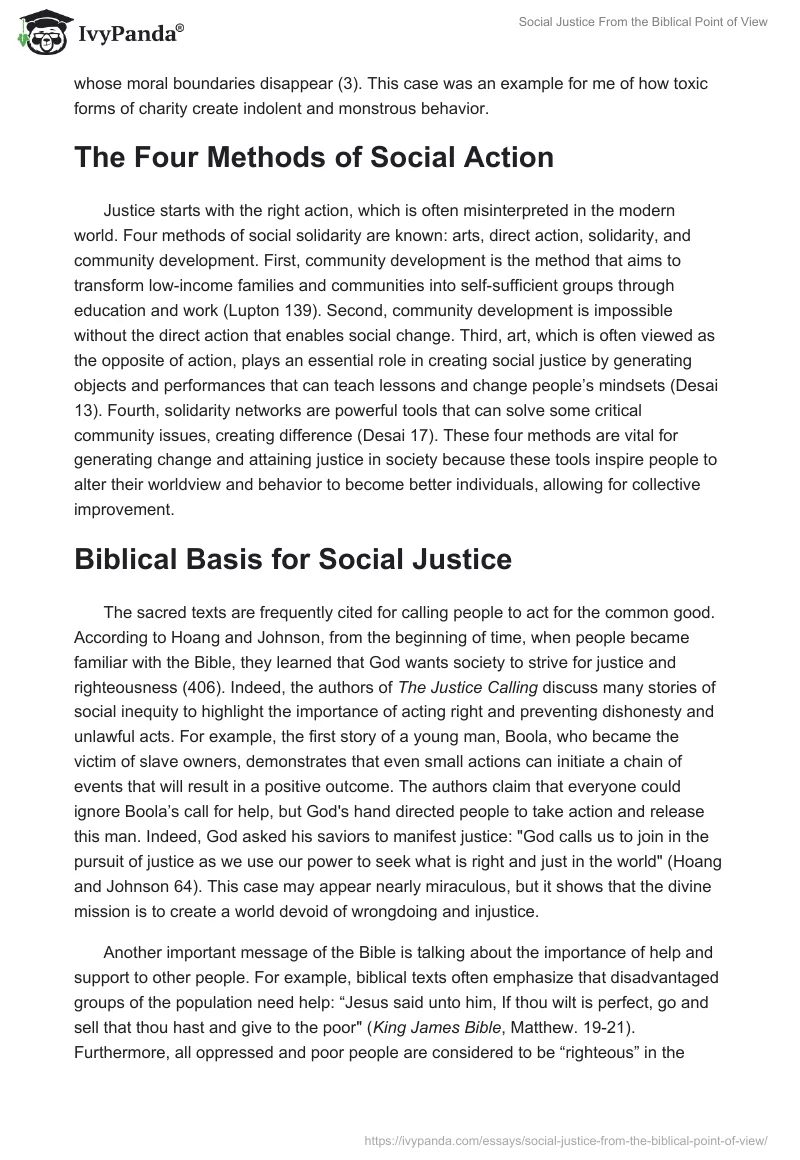 Social Justice From the Biblical Point of View. Page 2