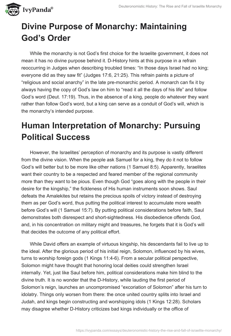 Deuteronomistic History: The Rise and Fall of Israelite Monarchy. Page 2