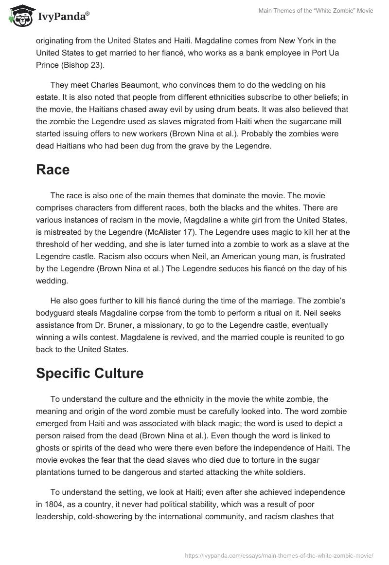 Main Themes of the “White Zombie” Movie. Page 3
