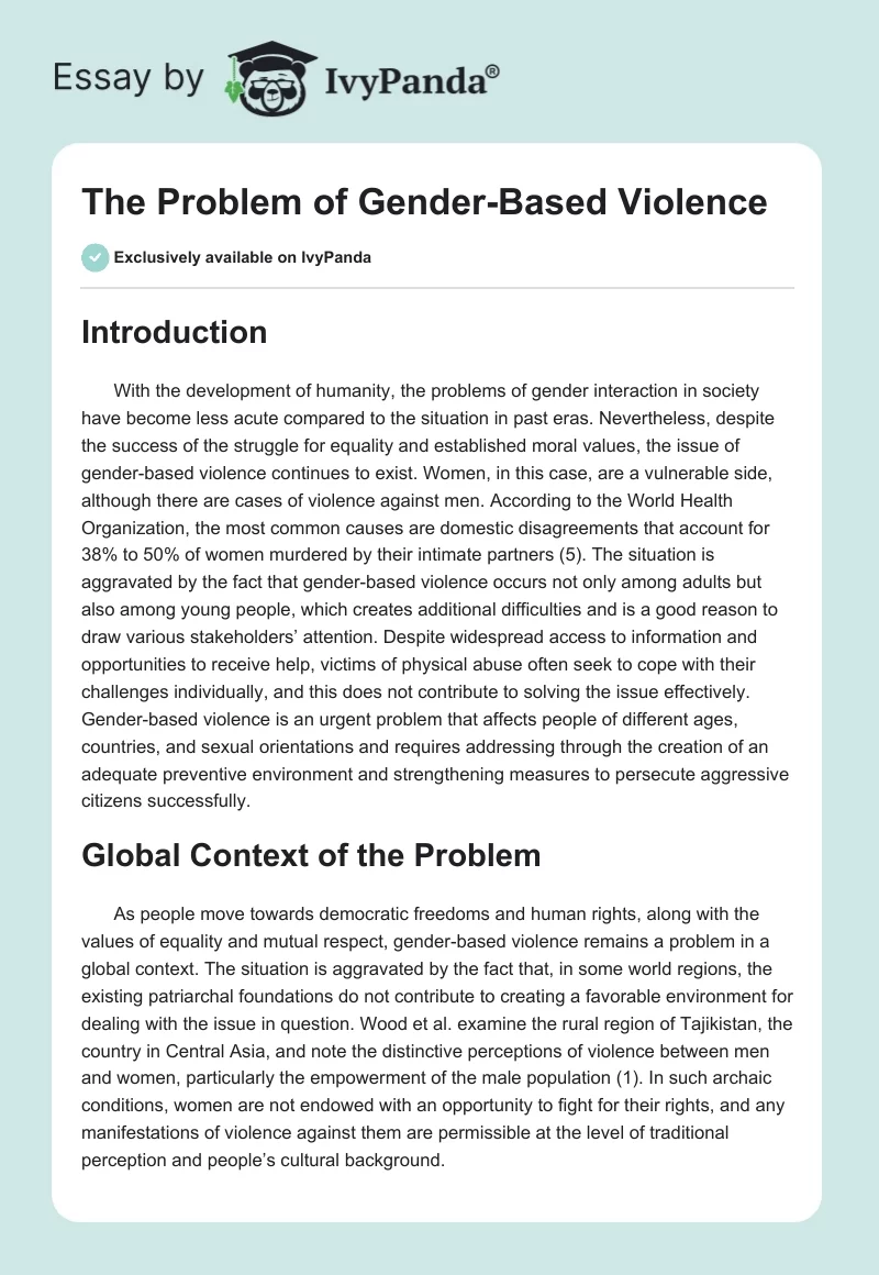 The Problem of Gender-Based Violence. Page 1