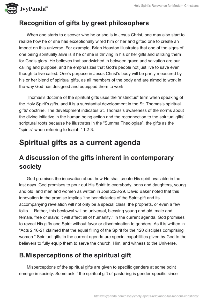 Holy Spirit's Relevance for Modern Christians. Page 5