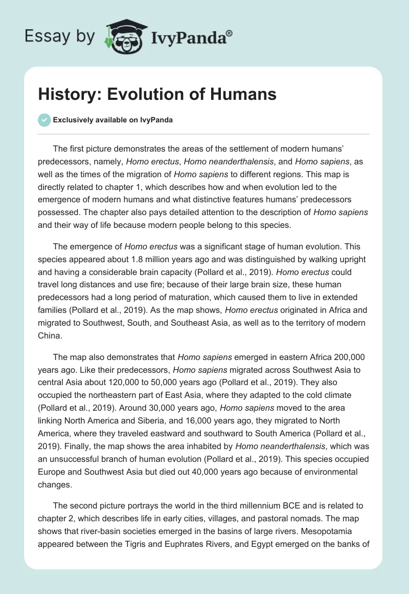History: Evolution of Humans. Page 1