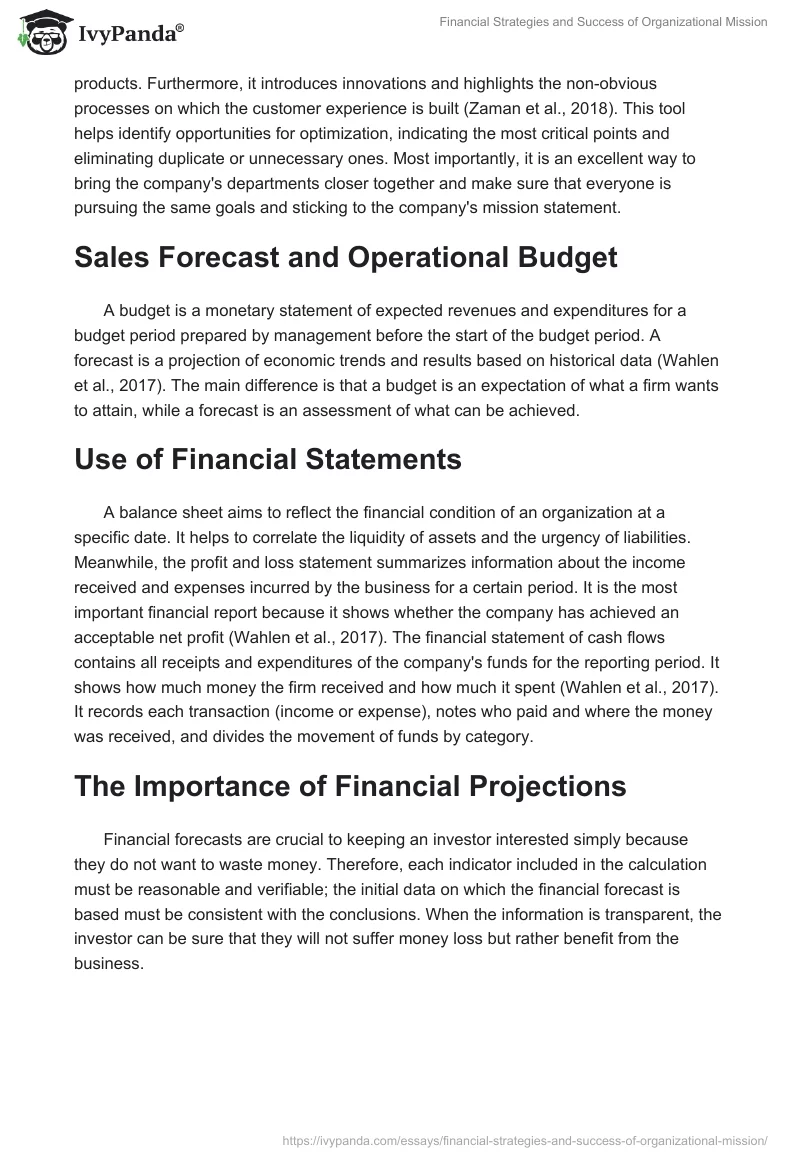 Financial Strategies and Success of Organizational Mission. Page 2