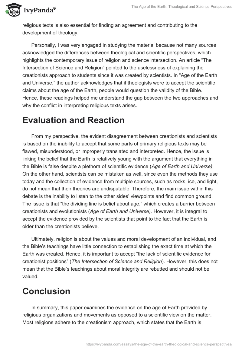 The Age of the Earth: Theological and Science Perspectives. Page 4