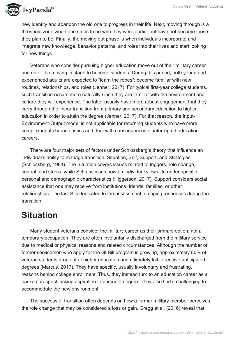 Opioid Use in Veteran Students. Page 4