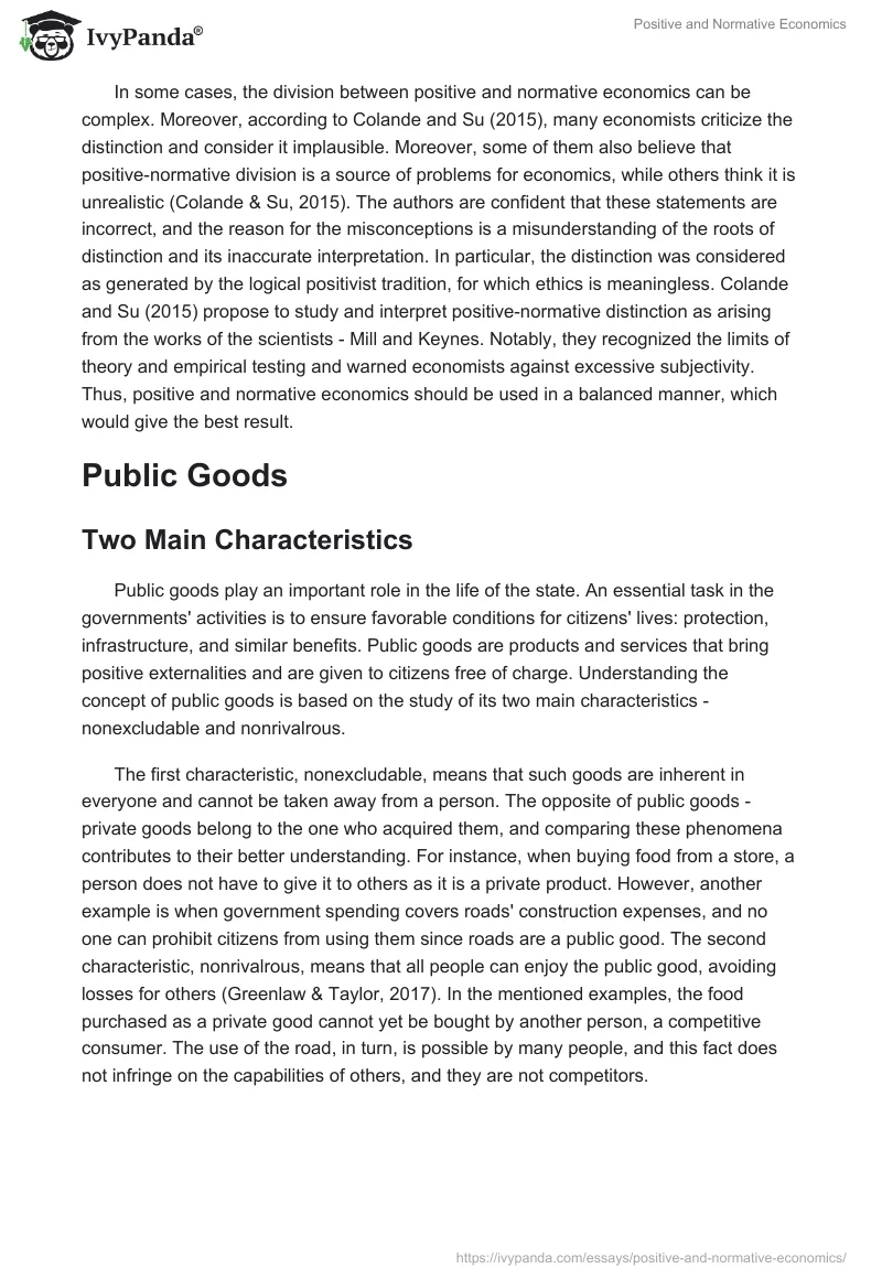 Positive and Normative Economics. Page 2