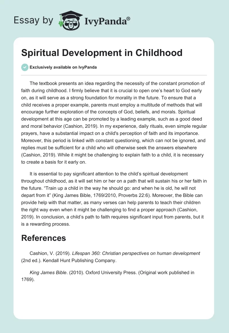 Spiritual Development in Childhood. Page 1