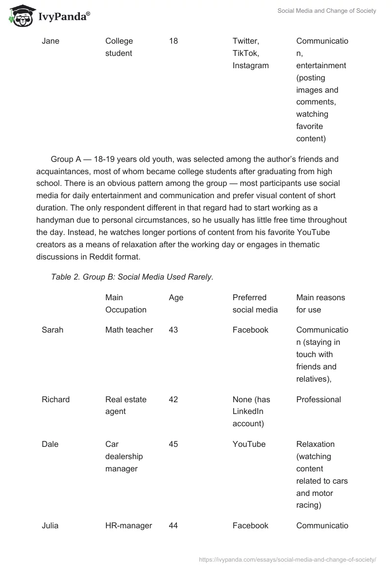 Social Media and Change of Society. Page 3