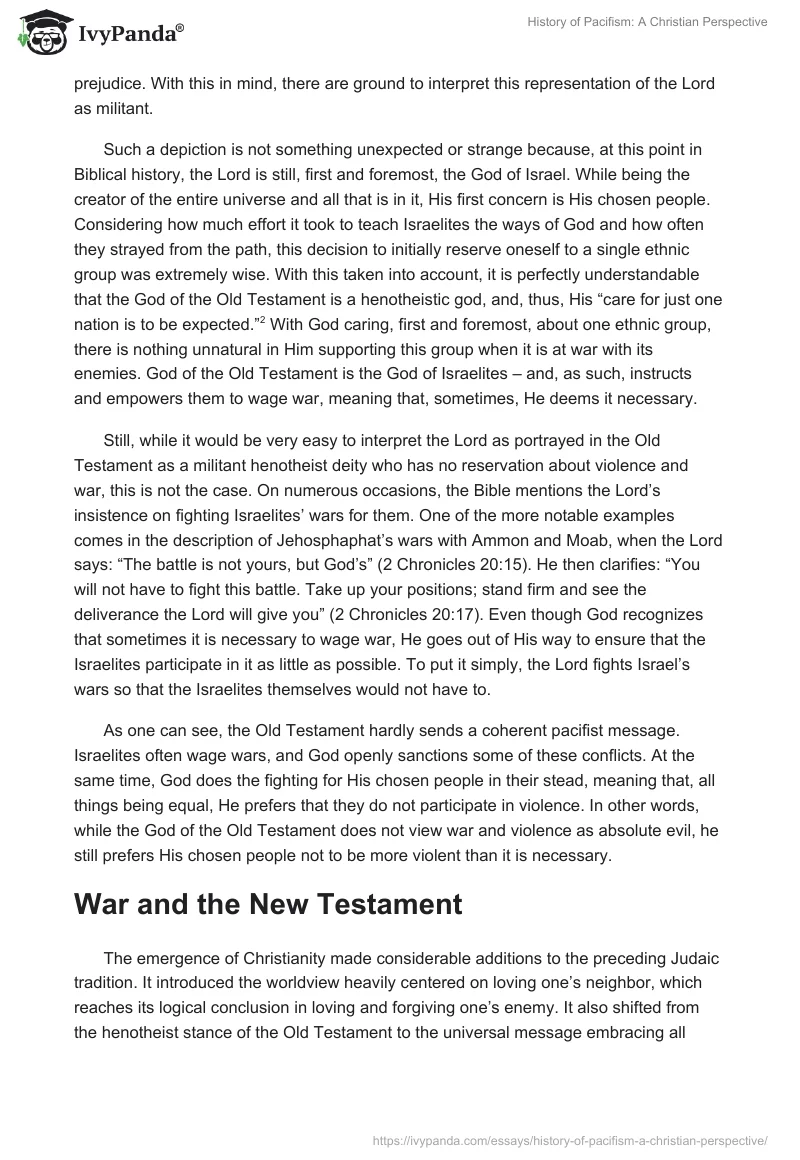 History of Pacifism: A Christian Perspective. Page 2