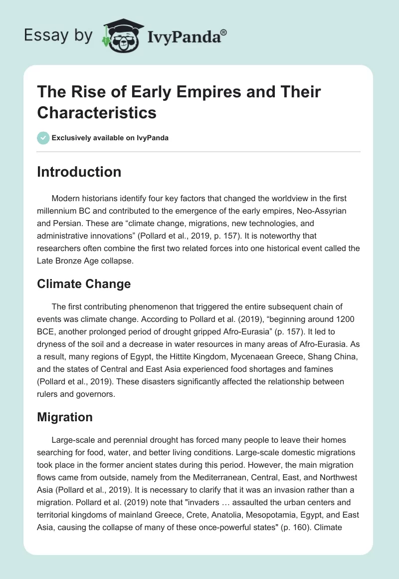 The Rise of Early Empires and Their Characteristics. Page 1