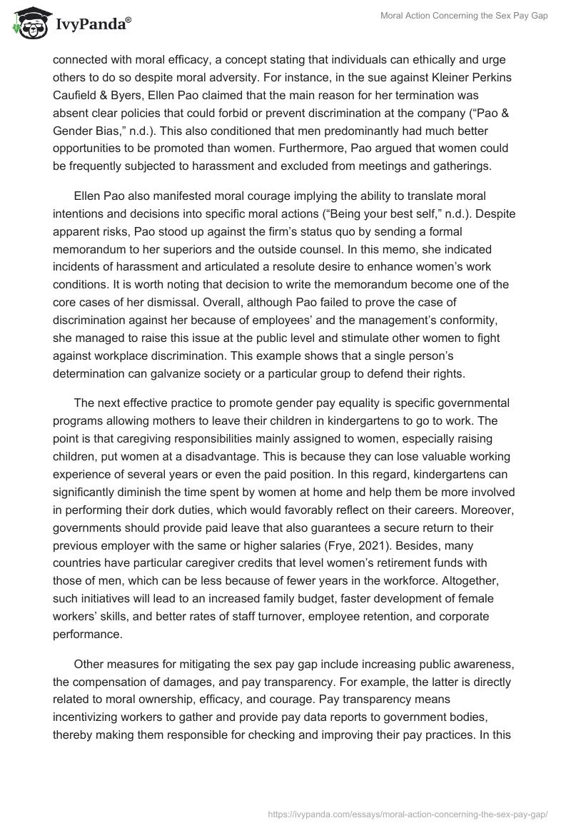 Moral Action Concerning the Sex Pay Gap. Page 2