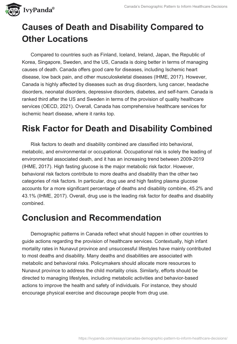 Canada’s Demographic Pattern to Inform Healthcare Decisions. Page 4