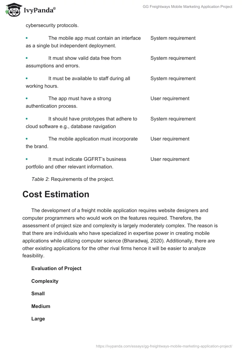 GG Freightways Mobile Marketing Application Project. Page 4