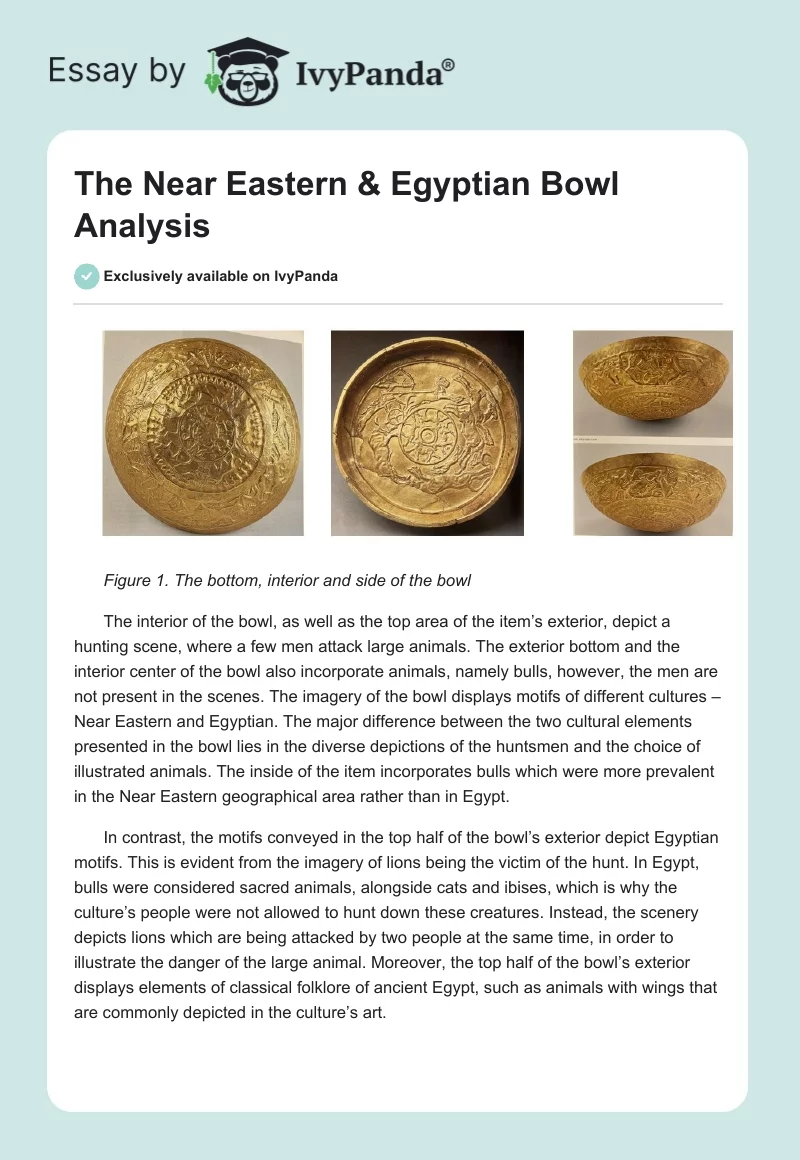 The Near Eastern & Egyptian Bowl Analysis. Page 1