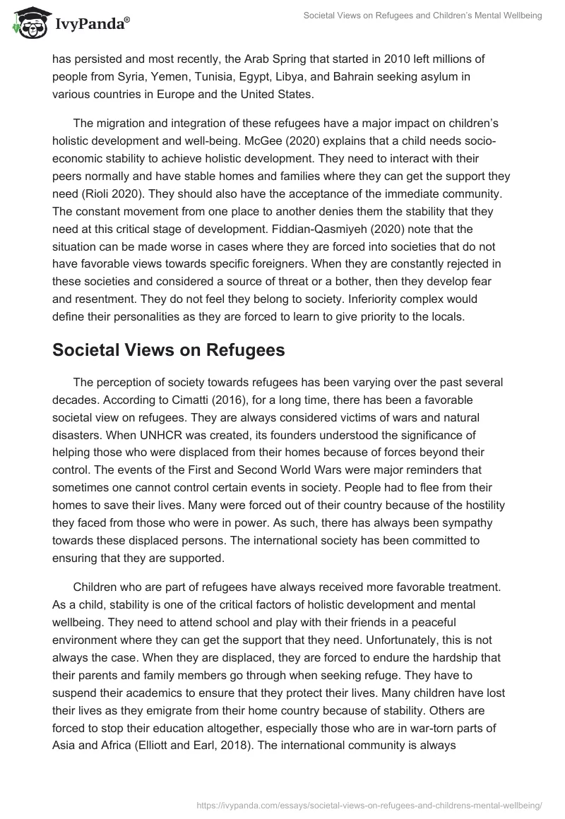 Societal Views on Refugees and Children’s Mental Wellbeing. Page 5
