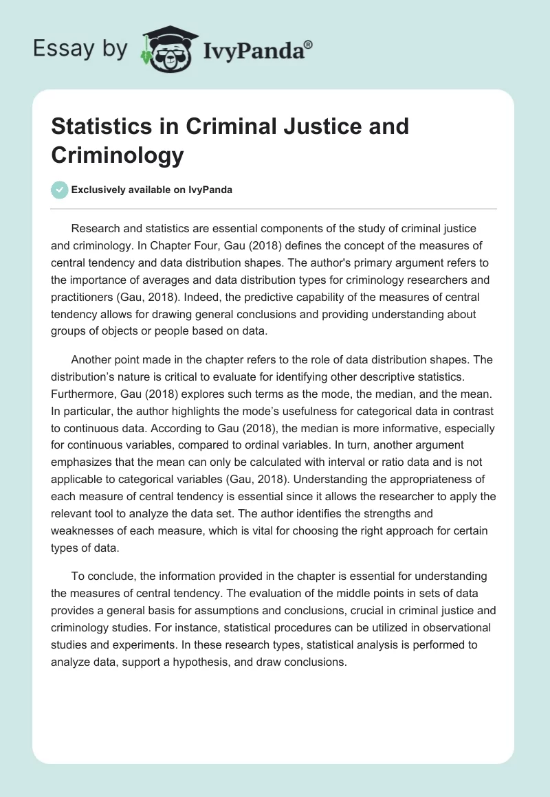 Statistics in Criminal Justice and Criminology. Page 1