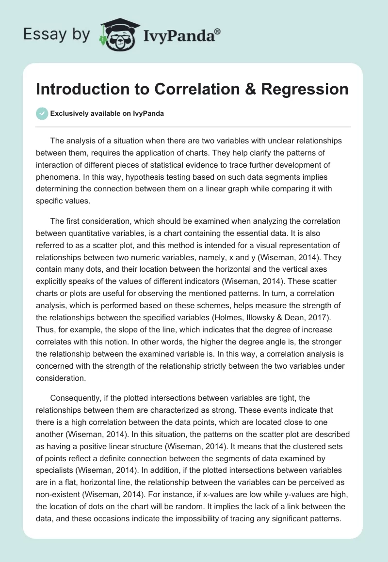 Introduction to Correlation & Regression. Page 1