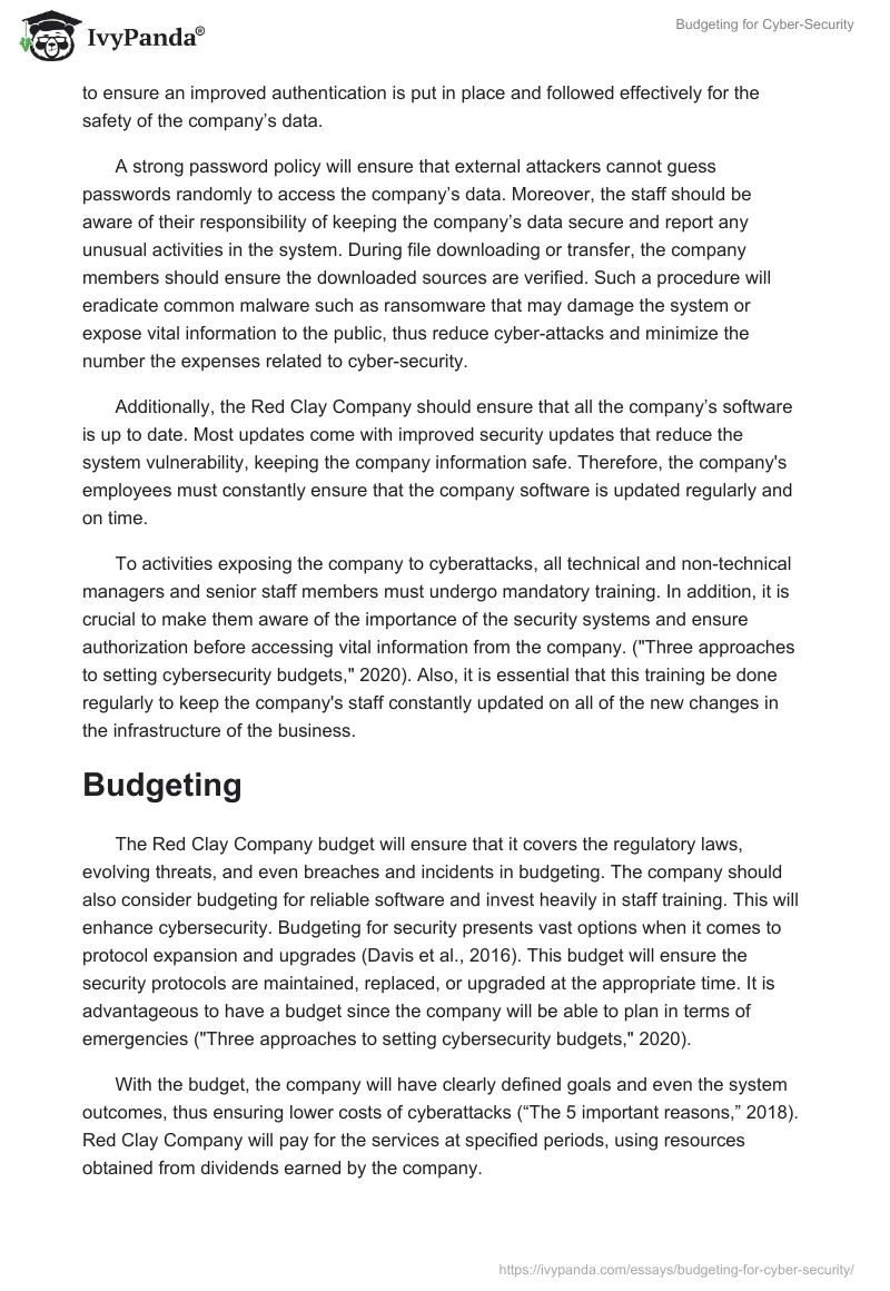 Budgeting for Cyber-Security. Page 2