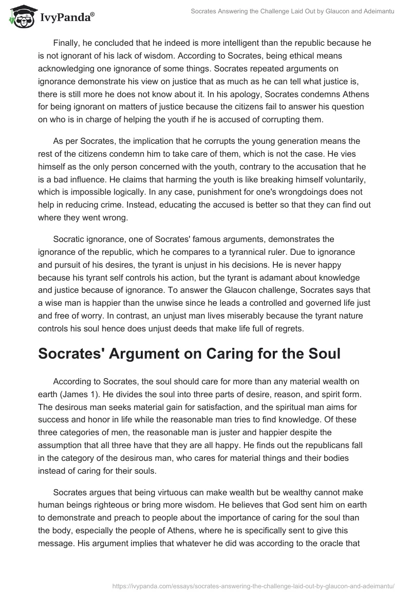 Socrates Answering the Challenge Laid Out by Glaucon and Adeimantu. Page 2