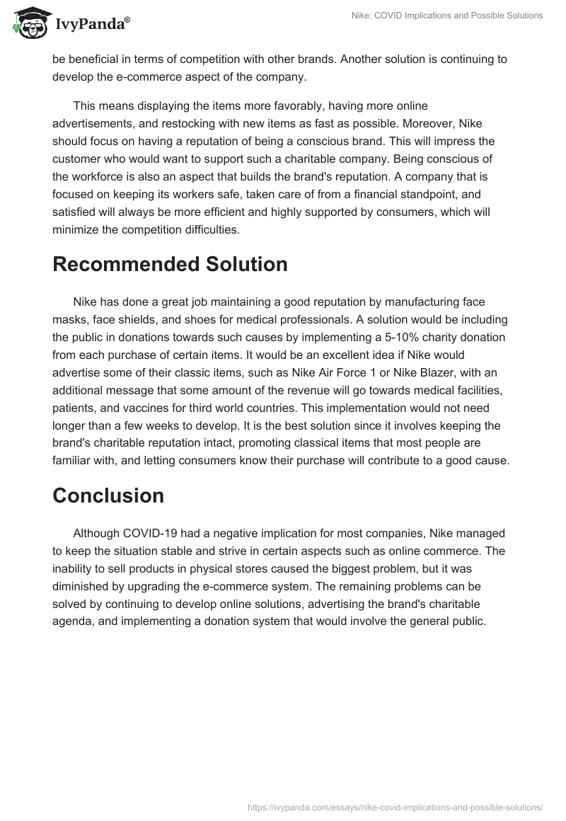 Nike: COVID Implications and Possible Solutions. Page 4