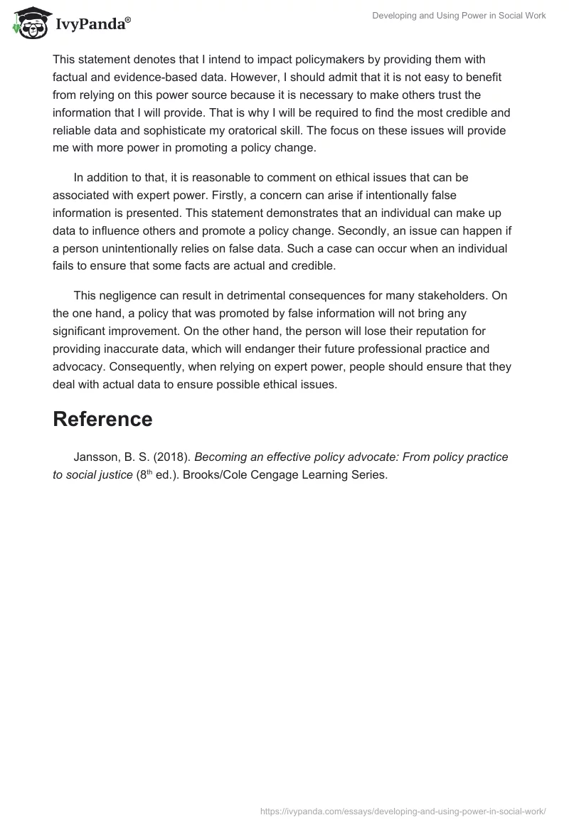 Developing and Using Power in Social Work. Page 2
