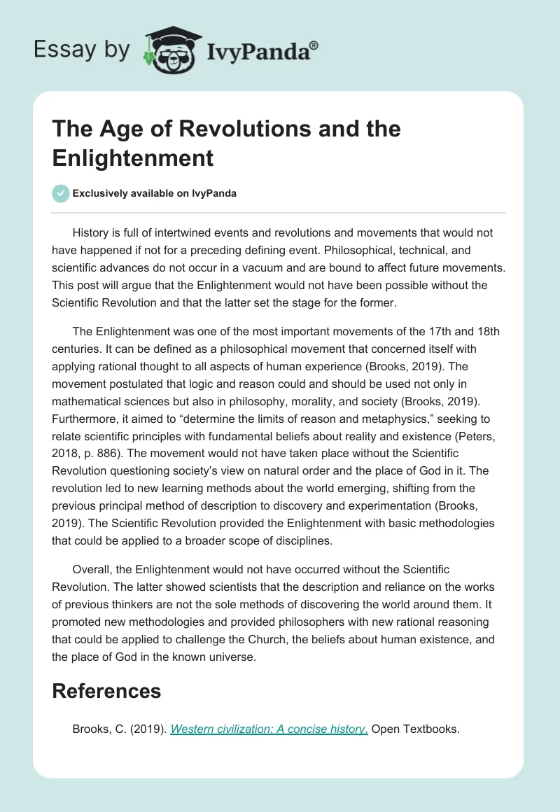 The Age of Revolutions and the Enlightenment. Page 1
