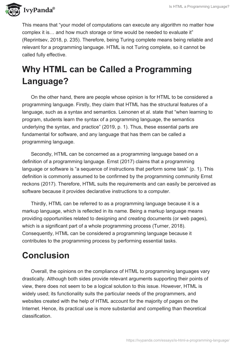 Is HTML a Programming Language?. Page 2