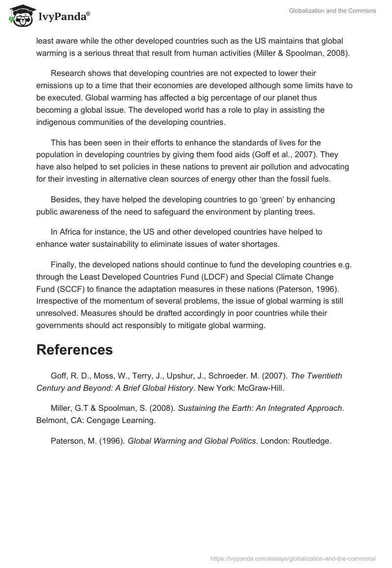 Globalization and the Commons. Page 2
