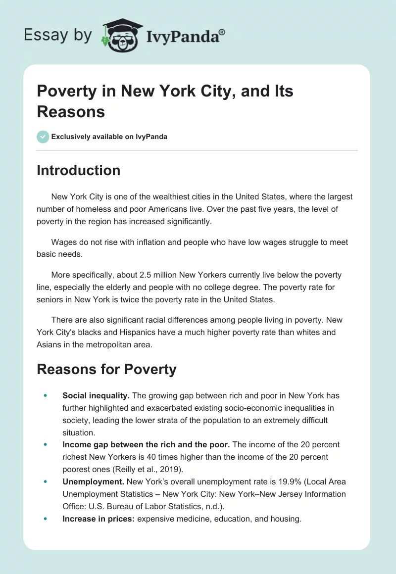Poverty in New York City, and Its Reasons. Page 1