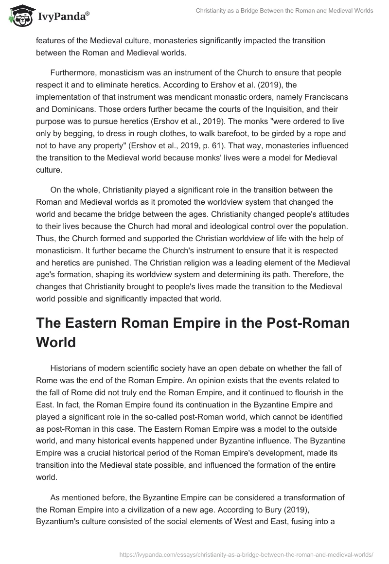 Christianity as a Bridge Between the Roman and Medieval Worlds. Page 2