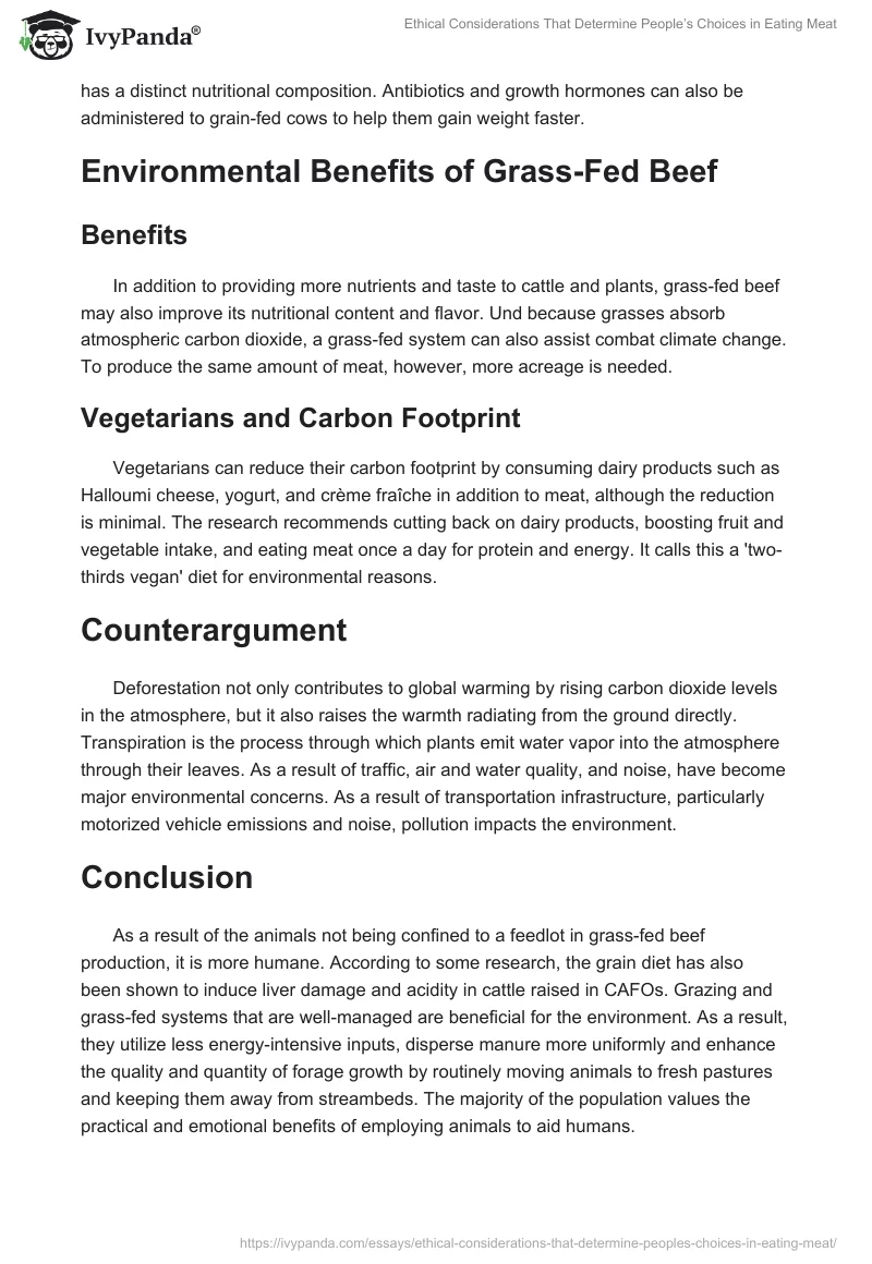 Ethical Considerations That Determine People’s Choices in Eating Meat. Page 3