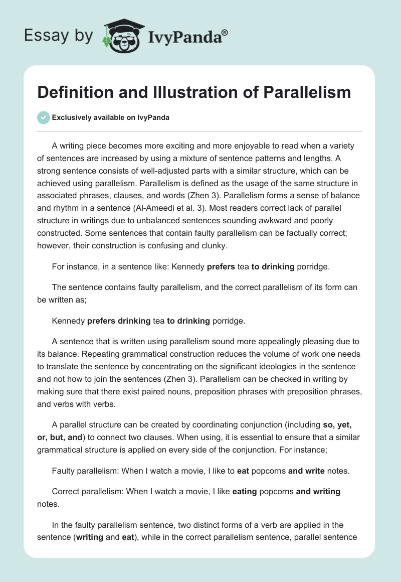 Definition and Illustration of Parallelism. Page 1