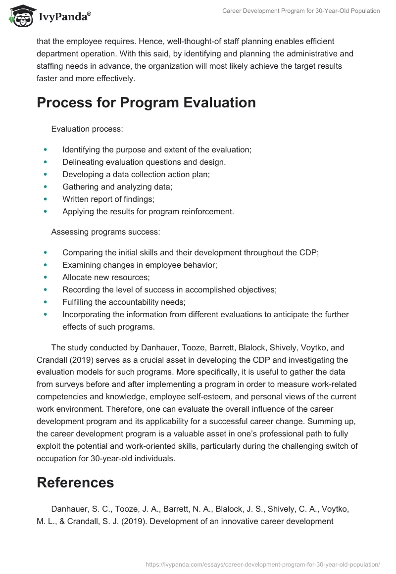 Career Development Program for 30-Year-Old Population. Page 4