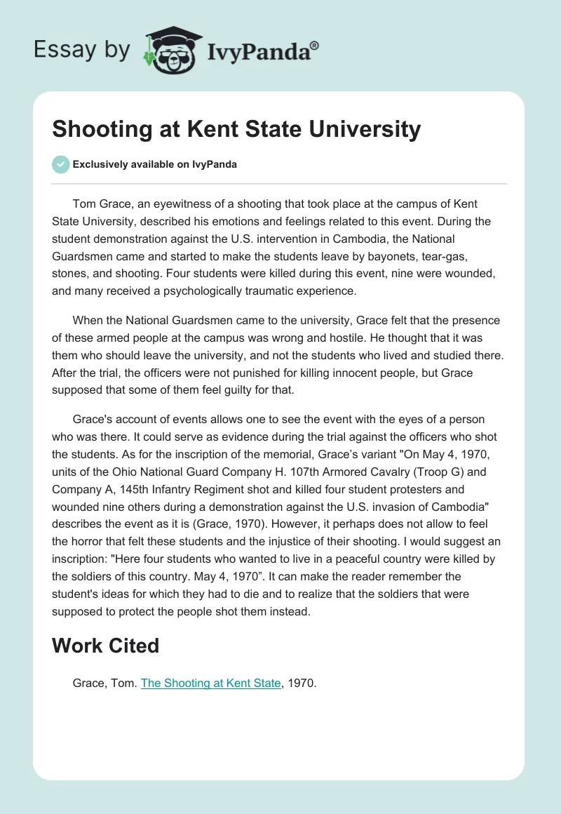 Shooting at Kent State University. Page 1