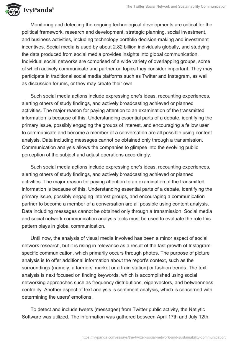 The Twitter Social Network and Sustainability Communication. Page 2