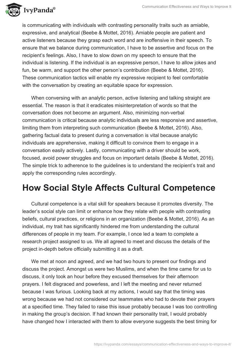 Communication Effectiveness and Ways to Improve It. Page 2