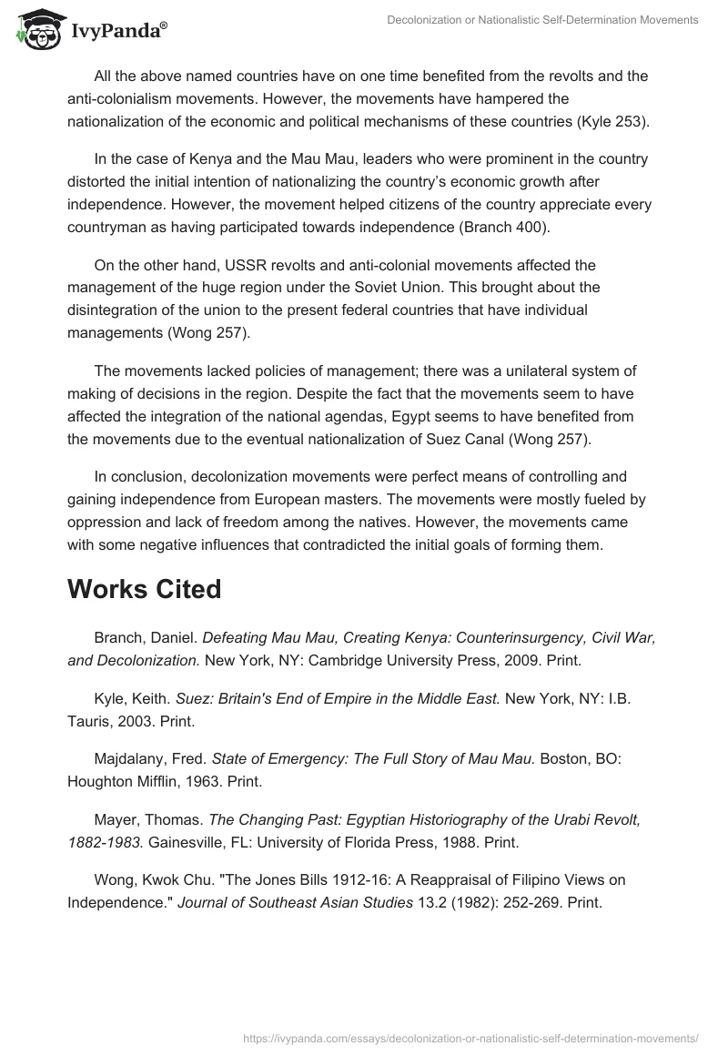 Decolonization or Nationalistic Self-Determination Movements. Page 5