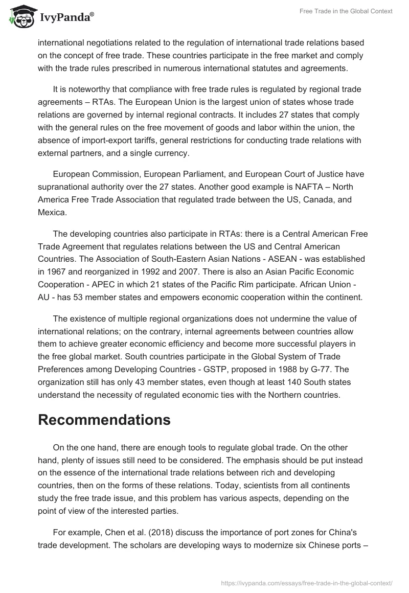 Free Trade in the Global Context. Page 4