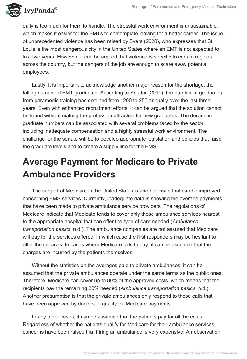 Shortage of Paramedics and Emergency Medical Technicians. Page 4