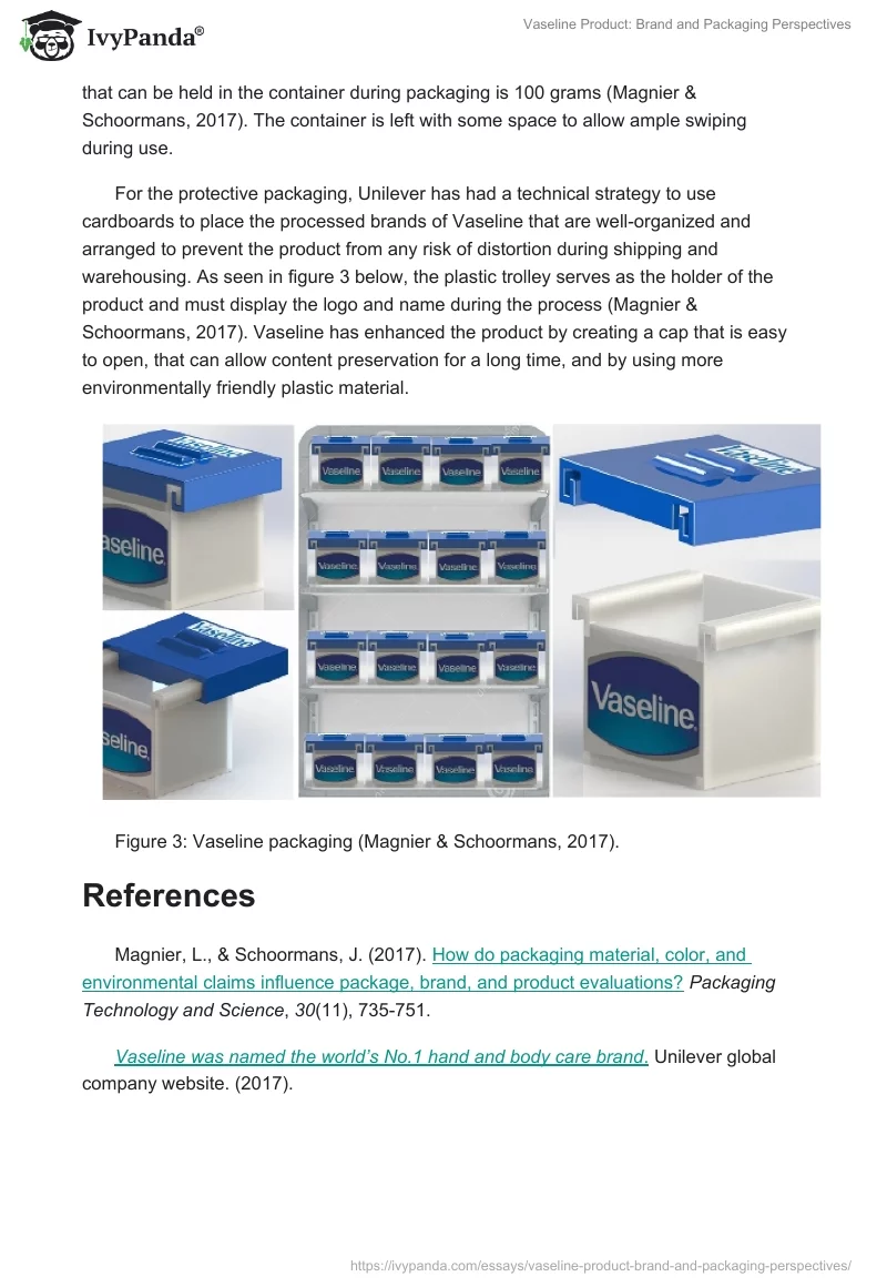 Vaseline Product: Brand and Packaging Perspectives. Page 4