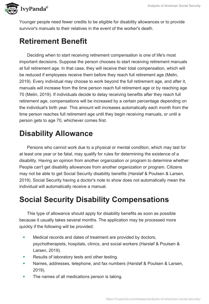 Analysis of American Social Security. Page 2