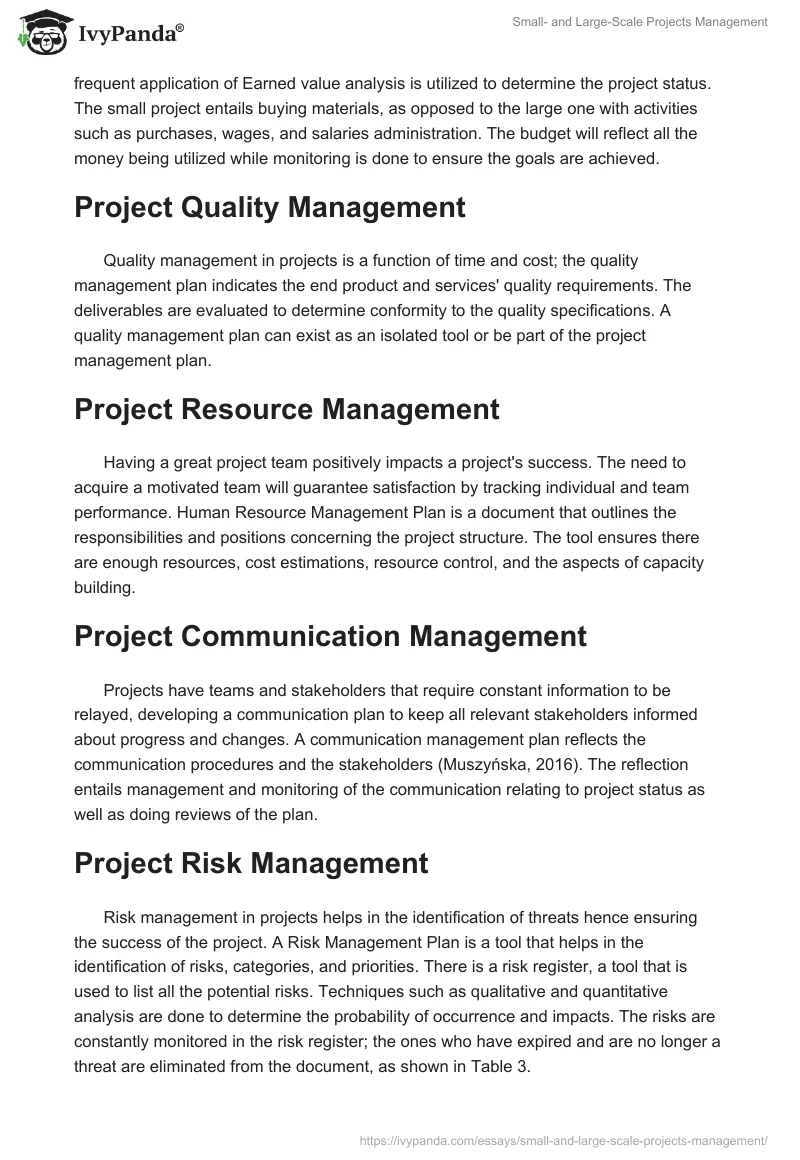 Small- and Large-Scale Projects Management. Page 5