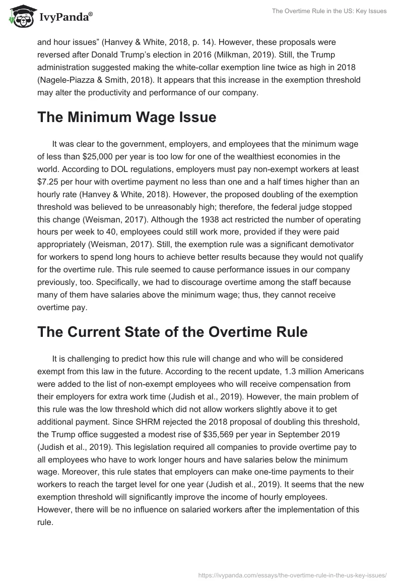 The Overtime Rule in the US: Key Issues. Page 2