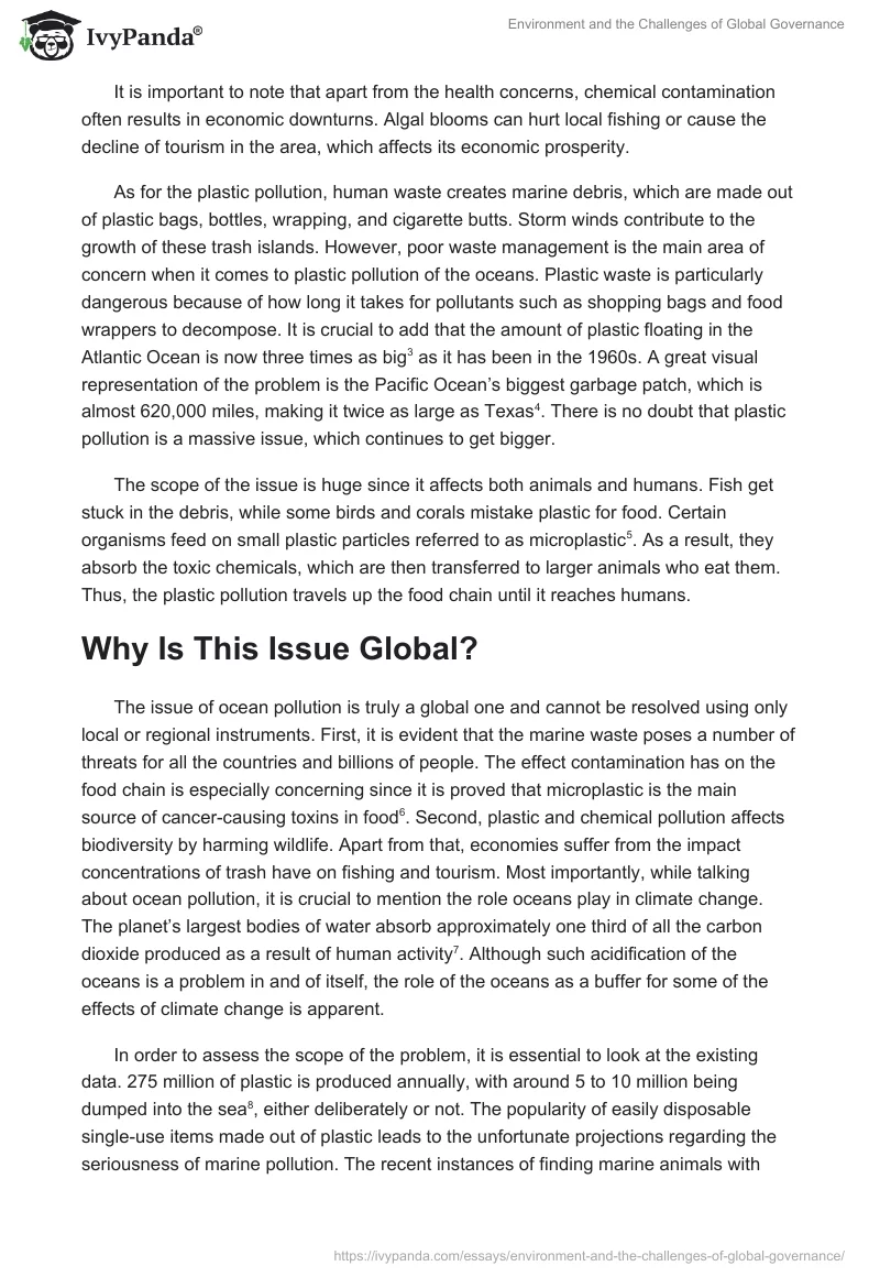 Environment and the Challenges of Global Governance. Page 2