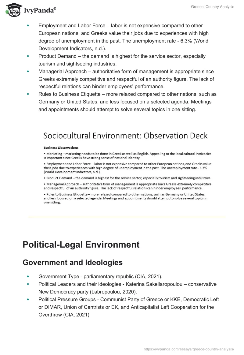 Greece: Country Analysis. Page 5