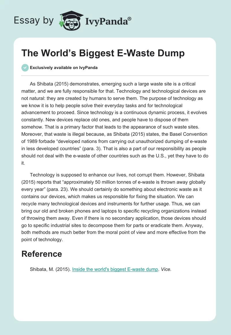 The World’s Biggest E-Waste Dump. Page 1