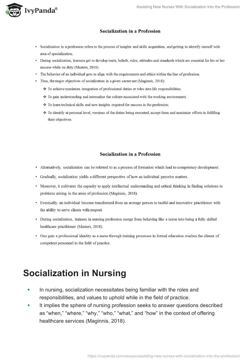 Assisting New Nurses With Socialization Into the Profession. Page 4