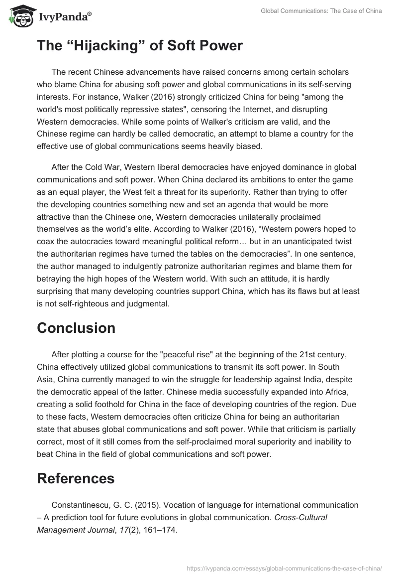 Global Communications: The Case of China. Page 4